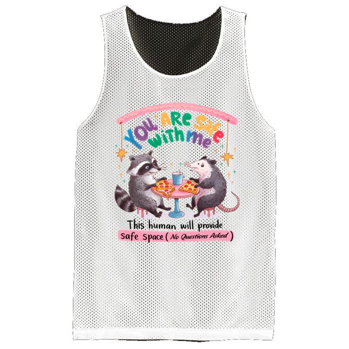 You Are Safe With Me Raccoon Lgbt Mesh Reversible Basketball Jersey Tank