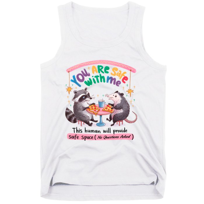 You Are Safe With Me Raccoon Lgbt Tank Top