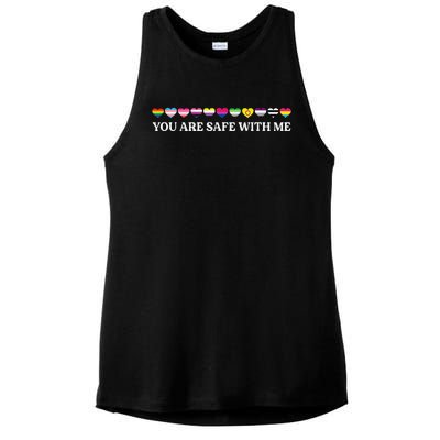 You Are Safe With Me Lgbt Flag Ladies PosiCharge Tri-Blend Wicking Tank