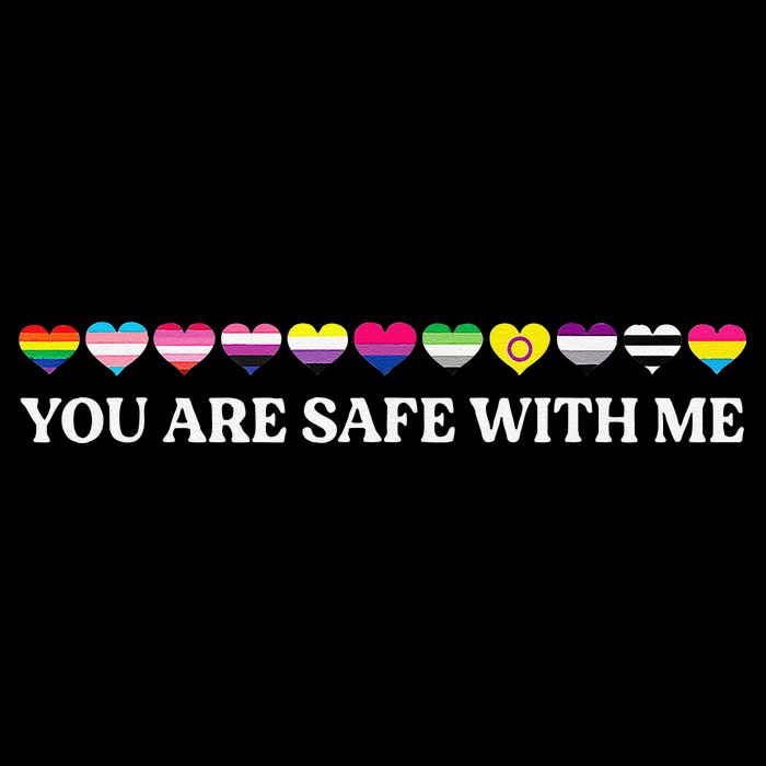 You Are Safe With Me Lgbt Flag Flexfit Unipanel Trucker Cap