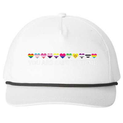 You Are Safe With Me Lgbt Flag Snapback Five-Panel Rope Hat