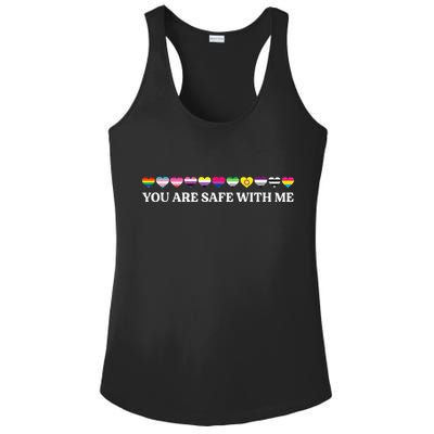 You Are Safe With Me Lgbt Flag Ladies PosiCharge Competitor Racerback Tank
