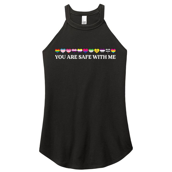 You Are Safe With Me Lgbt Flag Women's Perfect Tri Rocker Tank