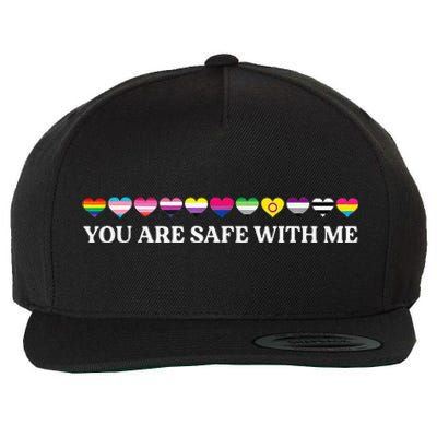 You Are Safe With Me Lgbt Flag Wool Snapback Cap