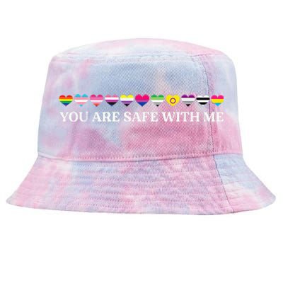 You Are Safe With Me Lgbt Flag Tie-Dyed Bucket Hat