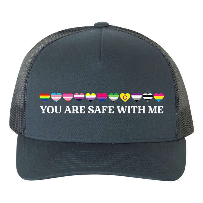 You Are Safe With Me Lgbt Flag Yupoong Adult 5-Panel Trucker Hat