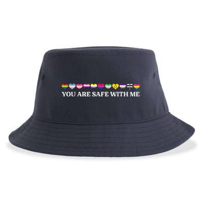 You Are Safe With Me Lgbt Flag Sustainable Bucket Hat