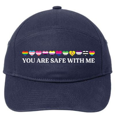 You Are Safe With Me Lgbt Flag 7-Panel Snapback Hat