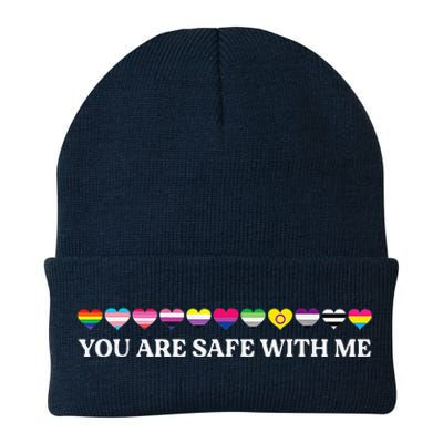 You Are Safe With Me Lgbt Flag Knit Cap Winter Beanie