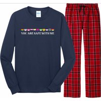 You Are Safe With Me Lgbt Flag Long Sleeve Pajama Set