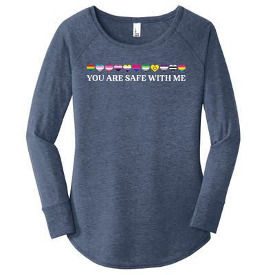 You Are Safe With Me Lgbt Flag Women's Perfect Tri Tunic Long Sleeve Shirt