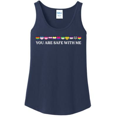 You Are Safe With Me Lgbt Flag Ladies Essential Tank