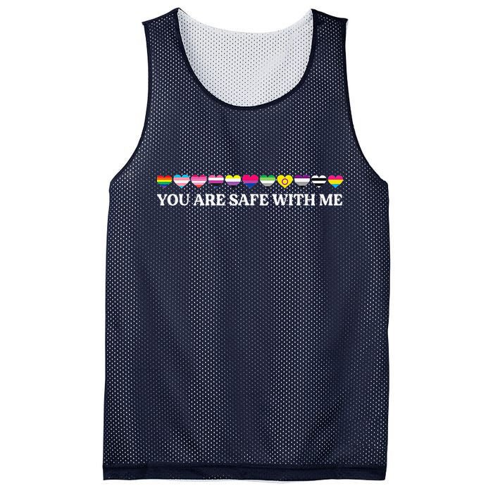 You Are Safe With Me Lgbt Flag Mesh Reversible Basketball Jersey Tank