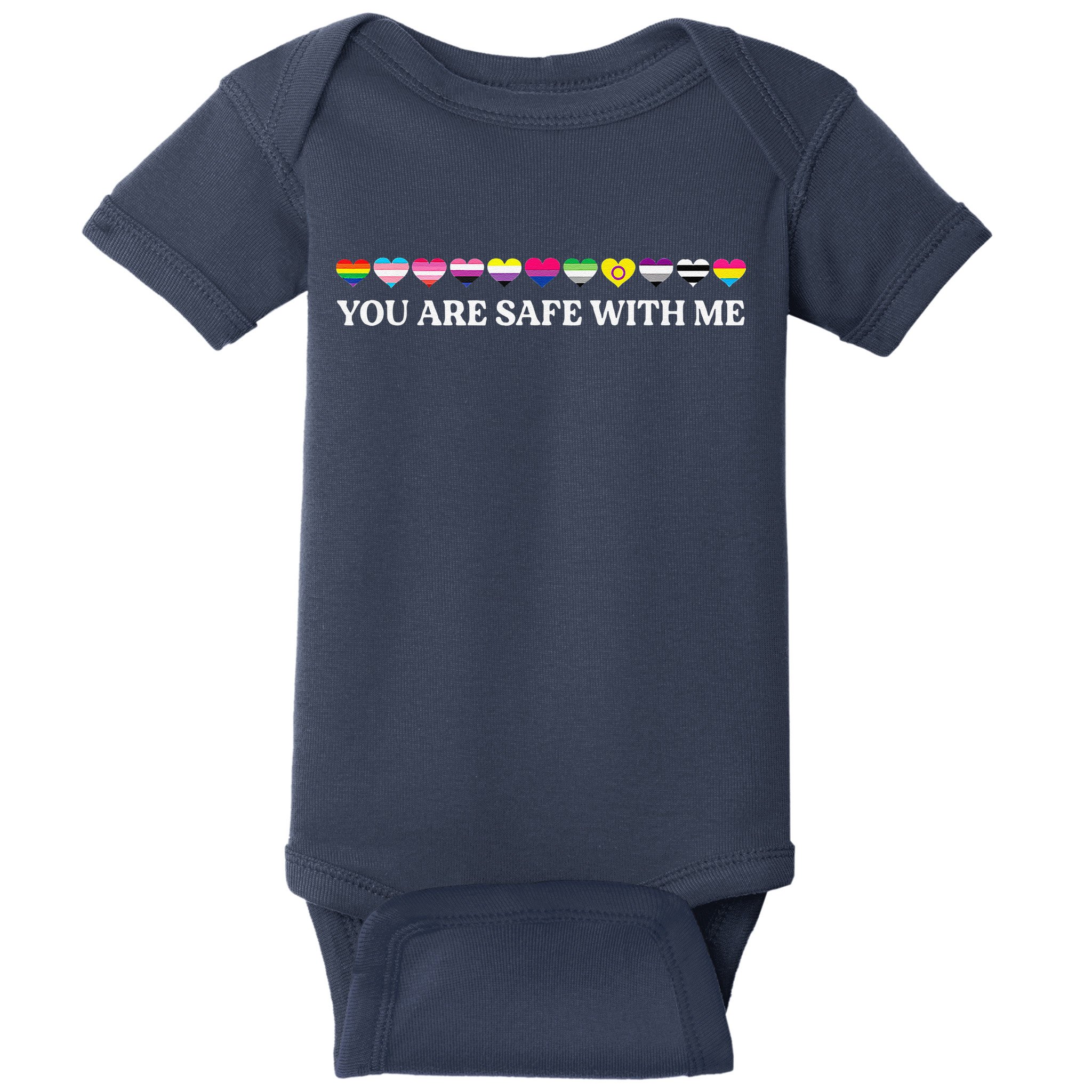 You Are Safe With Me Lgbt Flag Baby Bodysuit