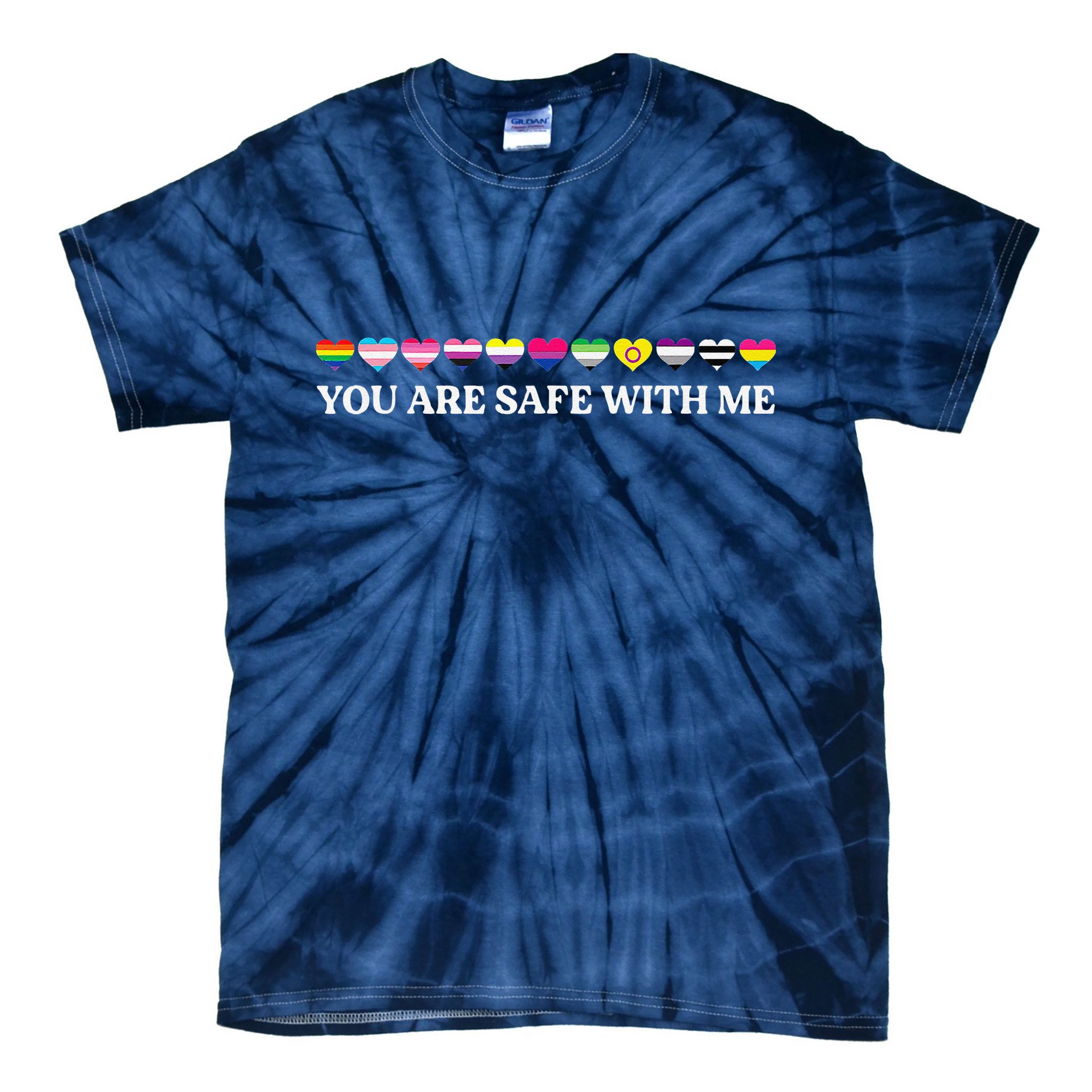 You Are Safe With Me Lgbt Flag Tie-Dye T-Shirt