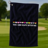 You Are Safe With Me Lgbt Flag Golf Towel