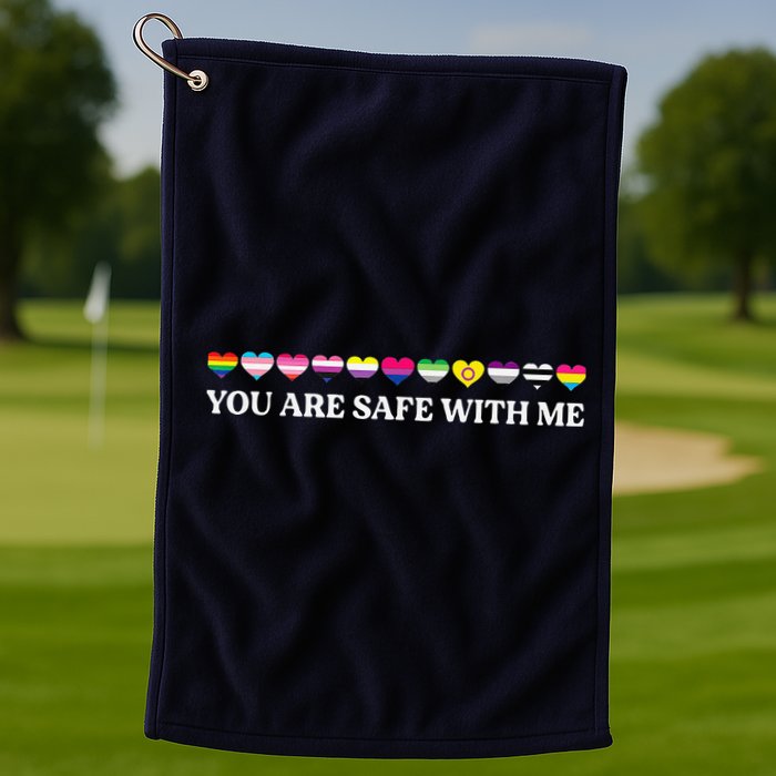 You Are Safe With Me Lgbt Flag Golf Towel