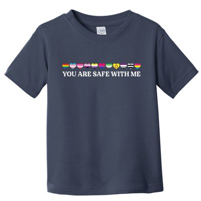 You Are Safe With Me Lgbt Flag Toddler T-Shirt