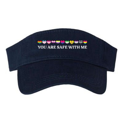 You Are Safe With Me Lgbt Flag Valucap Bio-Washed Visor