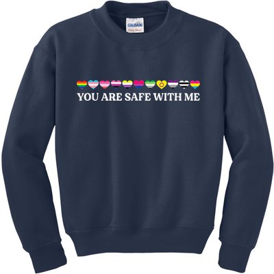 You Are Safe With Me Lgbt Flag Kids Sweatshirt