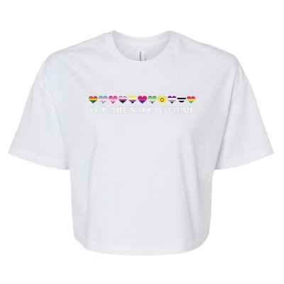 You Are Safe With Me Lgbt Flag Bella+Canvas Jersey Crop Tee