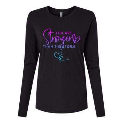 You Are Stronger Than The Storm Funny Christian Womens Cotton Relaxed Long Sleeve T-Shirt