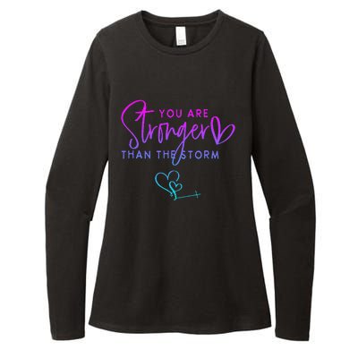 You Are Stronger Than The Storm Funny Christian Womens CVC Long Sleeve Shirt