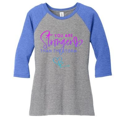 You Are Stronger Than The Storm Funny Christian Women's Tri-Blend 3/4-Sleeve Raglan Shirt