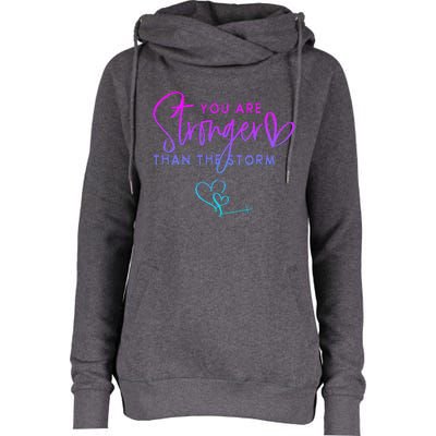 You Are Stronger Than The Storm Funny Christian Womens Funnel Neck Pullover Hood