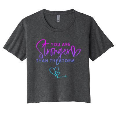 You Are Stronger Than The Storm Funny Christian Women's Crop Top Tee