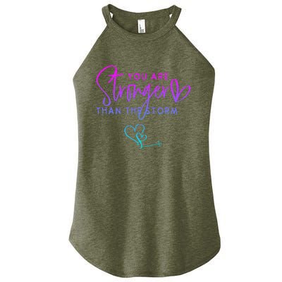 You Are Stronger Than The Storm Funny Christian Women's Perfect Tri Rocker Tank