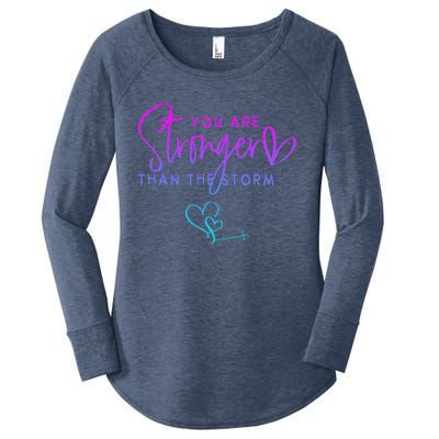 You Are Stronger Than The Storm Funny Christian Women's Perfect Tri Tunic Long Sleeve Shirt