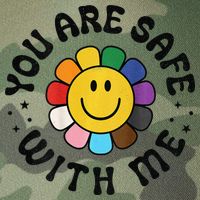 You Are Safe With Me Lgbtq Pride Ally Smile Face Back Legacy Tie Dye Trucker Hat