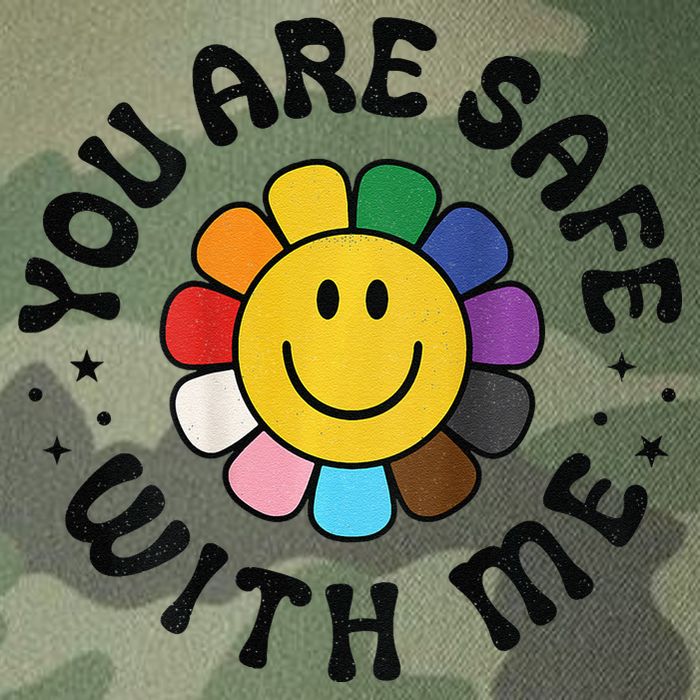 You Are Safe With Me Lgbtq Pride Ally Smile Face Back Legacy Tie Dye Trucker Hat