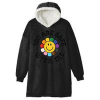 You Are Safe With Me Lgbtq Pride Ally Smile Face Back Hooded Wearable Blanket