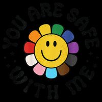 You Are Safe With Me Lgbtq Pride Ally Smile Face Back Drawstring Bag