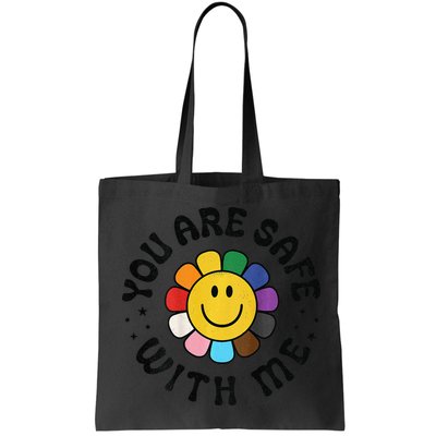 You Are Safe With Me Lgbtq Pride Ally Smile Face Back Bag