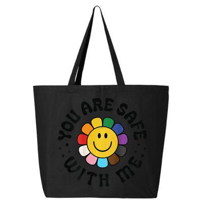 You Are Safe With Me Lgbtq Pride Ally Smile Face Back 25L Jumbo Tote