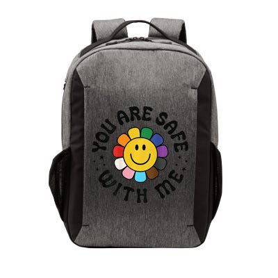 You Are Safe With Me Lgbtq Pride Ally Smile Face Back Vector Backpack