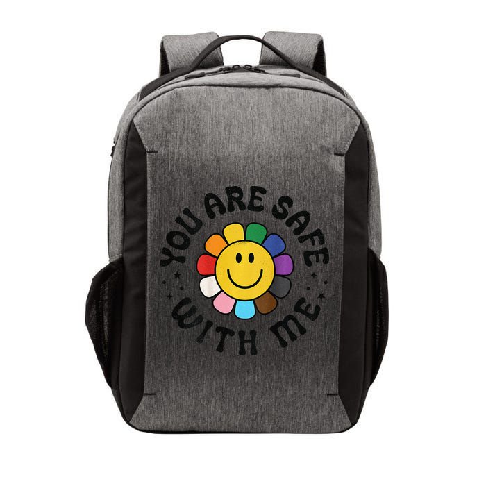 You Are Safe With Me Lgbtq Pride Ally Smile Face Back Vector Backpack