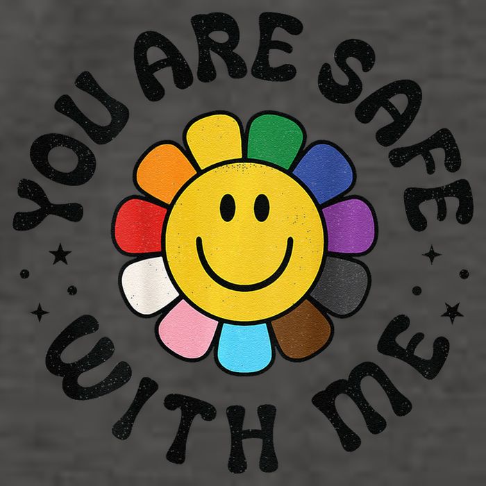 You Are Safe With Me Lgbtq Pride Ally Smile Face Back Vector Backpack