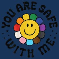 You Are Safe With Me Lgbtq Pride Ally Smile Face Back Infant Baby Jersey Bodysuit