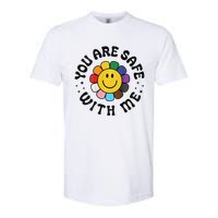 You Are Safe With Me Lgbtq Pride Ally Smile Face Back Softstyle CVC T-Shirt