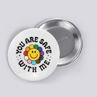You Are Safe With Me Lgbtq Pride Ally Smile Face Back Button