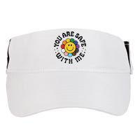 You Are Safe With Me Lgbtq Pride Ally Smile Face Back Adult Drive Performance Visor
