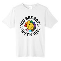 You Are Safe With Me Lgbtq Pride Ally Smile Face Back Tall Fusion ChromaSoft Performance T-Shirt