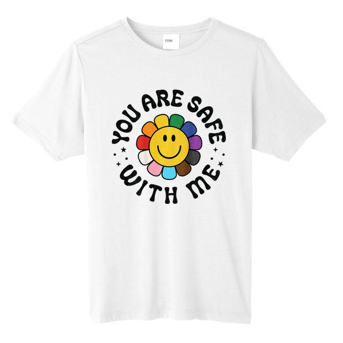 You Are Safe With Me Lgbtq Pride Ally Smile Face Back Tall Fusion ChromaSoft Performance T-Shirt