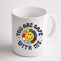 You Are Safe With Me Lgbtq Pride Ally Smile Face Back Mug