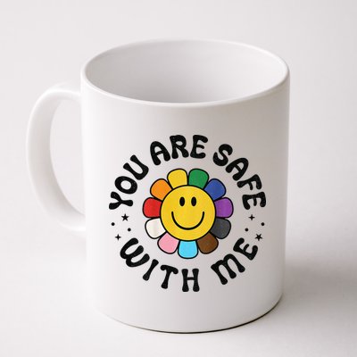 You Are Safe With Me Lgbtq Pride Ally Smile Face Back Mug