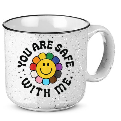 You Are Safe With Me Lgbtq Pride Ally Smile Face Back 15oz Campfire Ceramic Mug